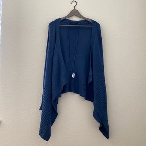 MOUSSY draped cardigan long sleeves blue casual open front cardigan wrap